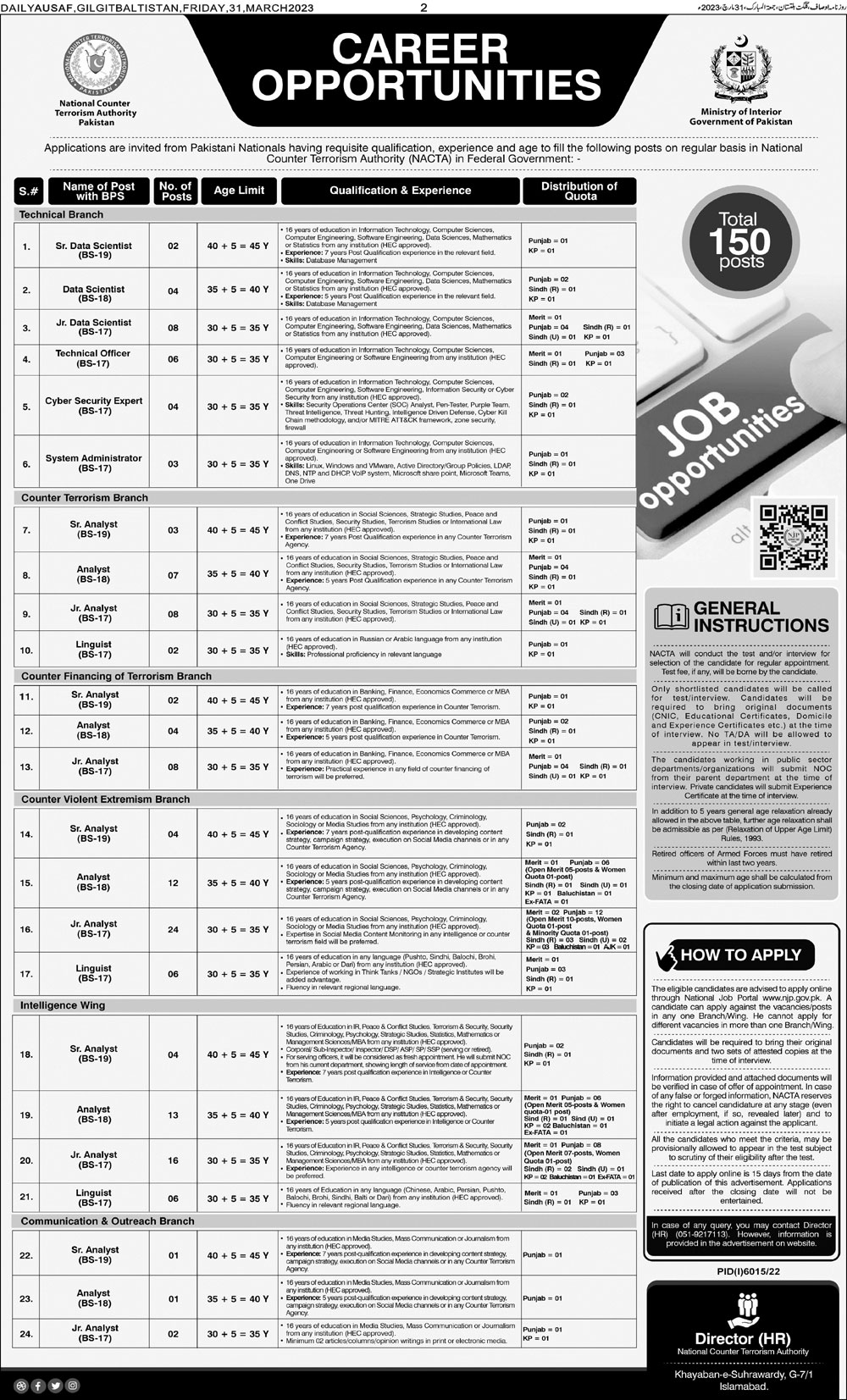 NACTA Jobs 2023 advertisement