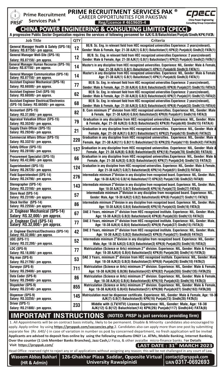 Join China Power Engineering & Consulting Limited: Latest Jobs 2023