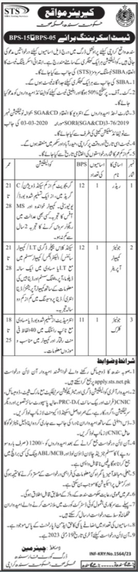 Sindh Healthcare Depart Jobs Advertisement