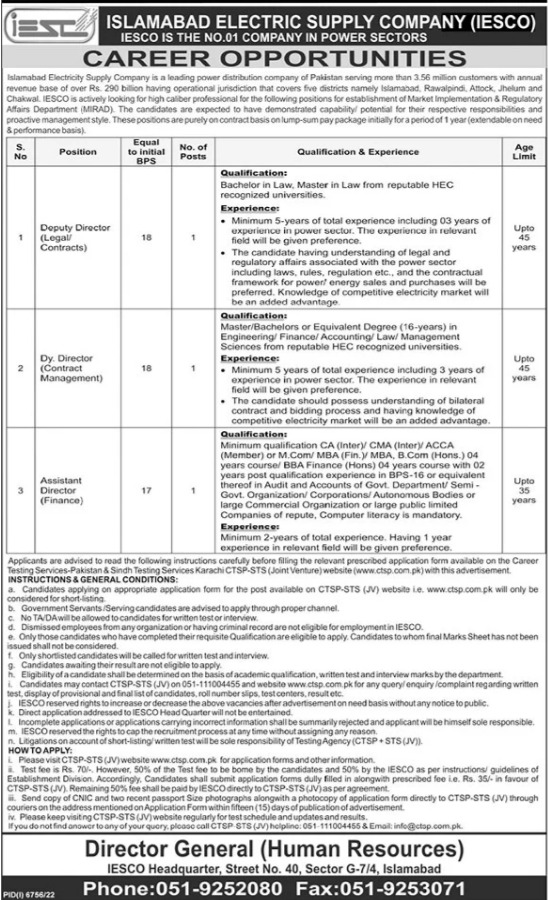 Islamabad Electric Supply Company IESCO Jobs 2023