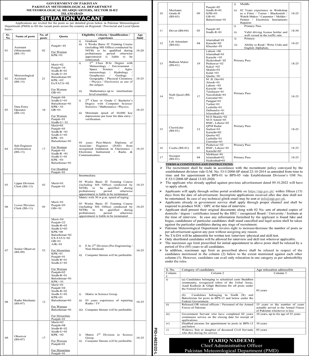 
new government jobs in pakistan 2023