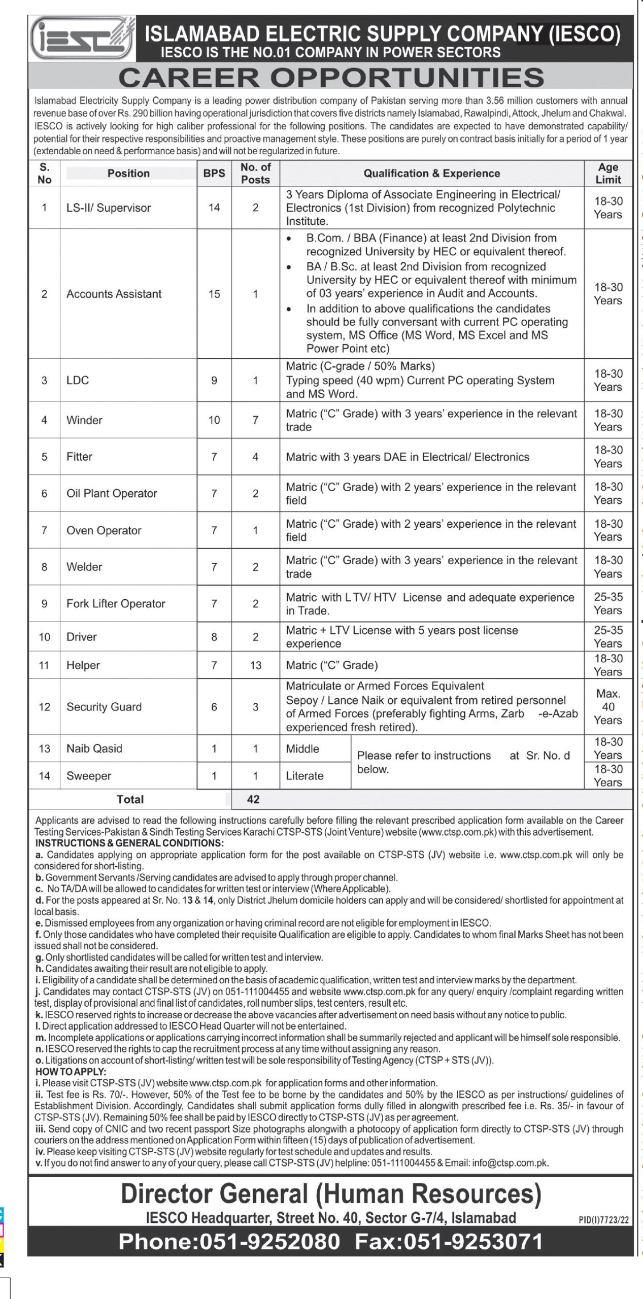 Islamabad Electric Supply Company IESCO Jobs 2023