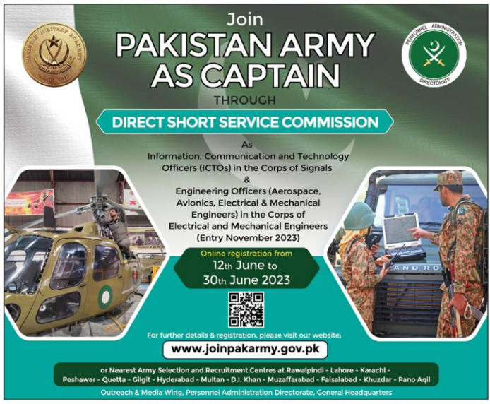 Join Pakistan Army as Captain Through Direct Short Service Commission