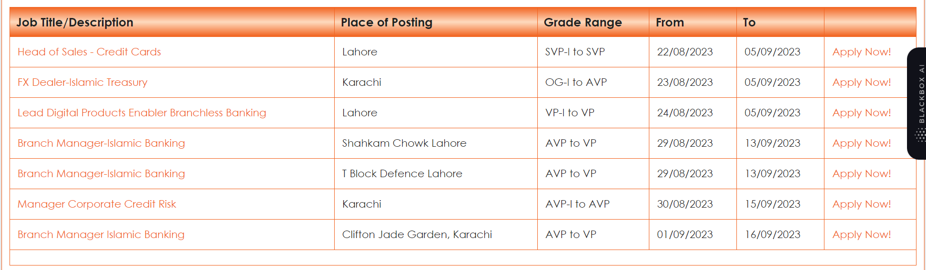 Bank of Punjab BOK Jobs 2023 Online Apply