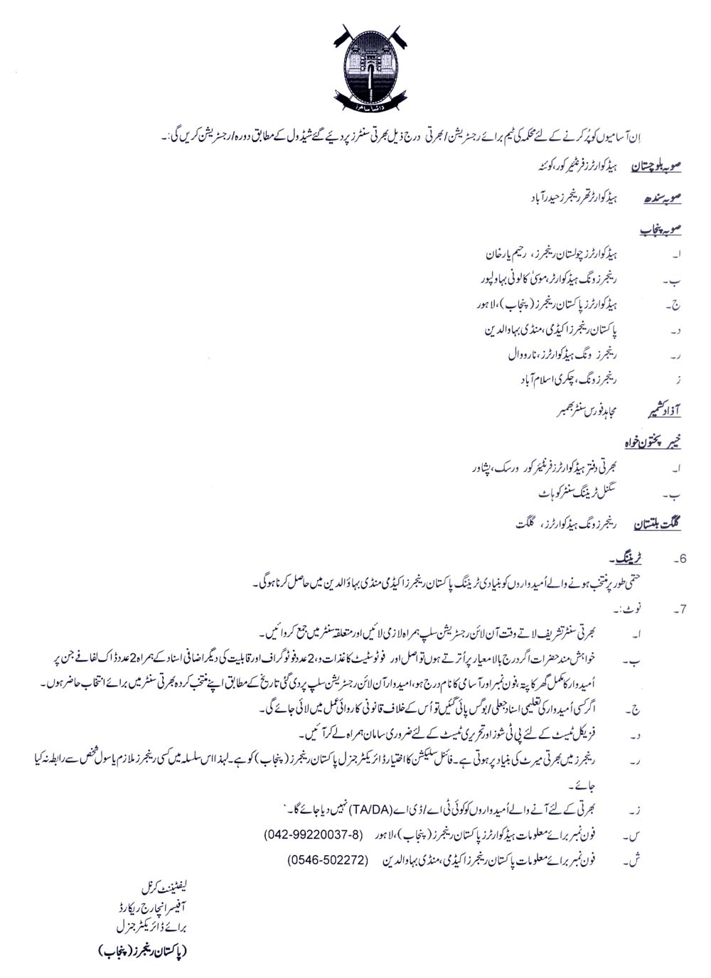 Punjab Rangers Jobs 2023